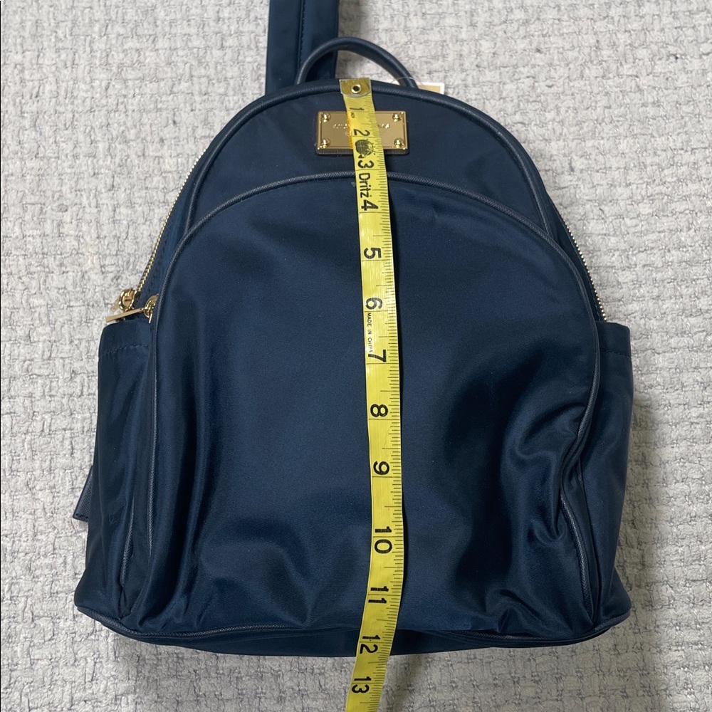 NWT’s Micheal Kors Jet Set Navy Blue Gold Backpack Bag Travel Pockets - Picture 12 of 16
